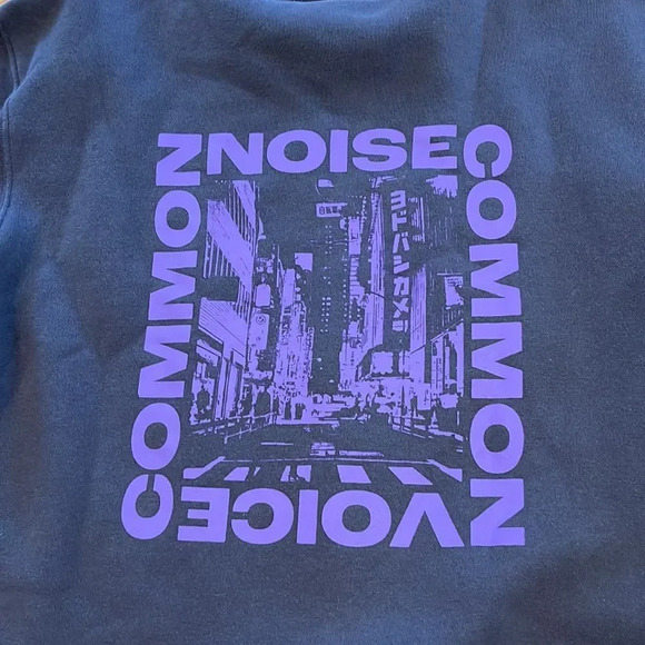 Z H&M gray embroidered front/large back graphic crew neck sweatshirt. Medium. - Picture 6 of 7